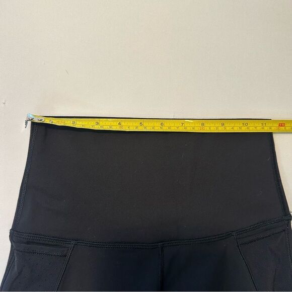 Lululemon Barre Star *Full-On Luon black mesh perforated high rise full length 2 - Picture 8 of 10